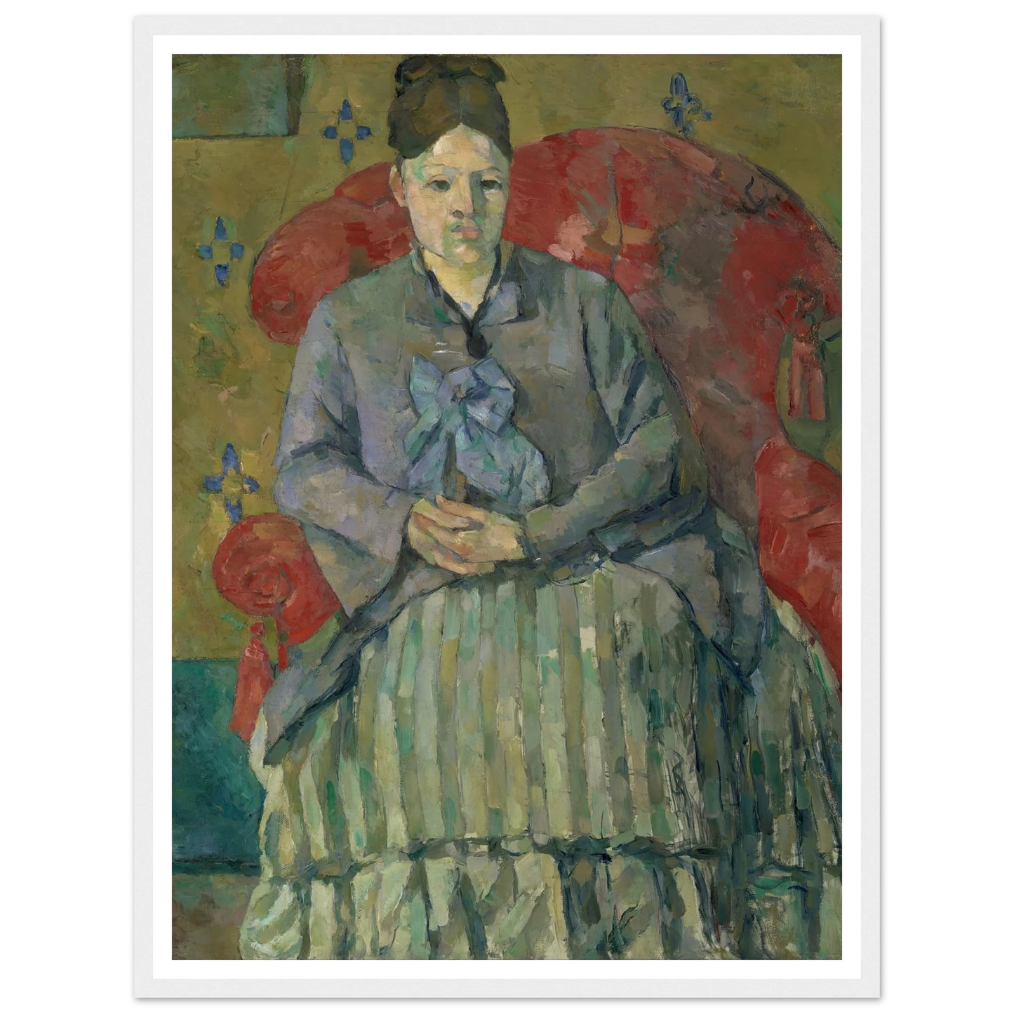 Madame Cézanne in a Red Armchair (about 1877) Art Print | Paul Cezanne - Framed Poster - 30x40 cm / 12x16″ - Black frame