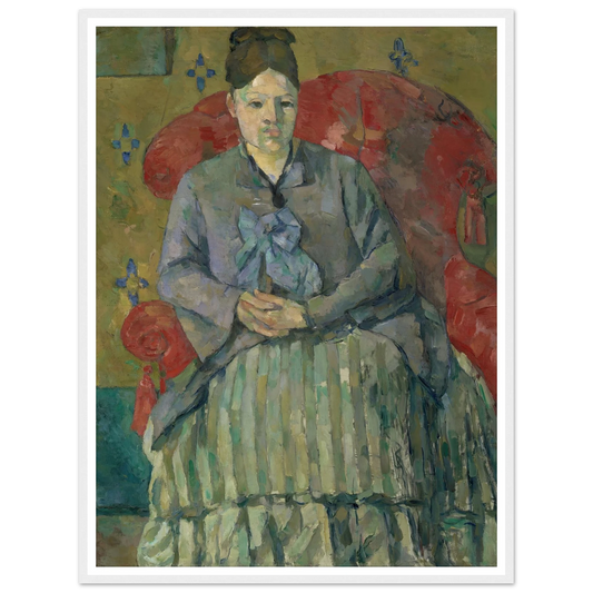 Madame Cézanne in a Red Armchair (about 1877) Art Print | Paul Cezanne - Framed Poster - 30x40 cm / 12x16″ - Black frame