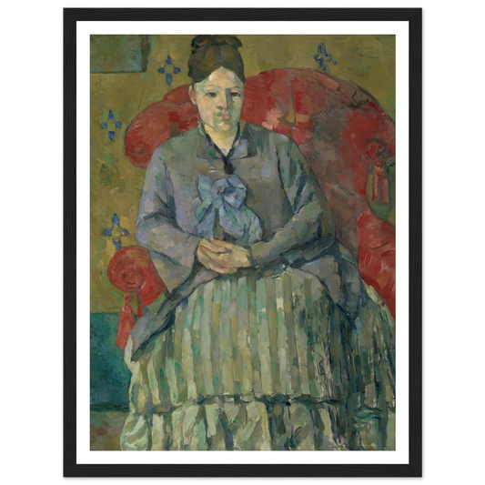 Madame Cézanne in a Red Armchair (about 1877) Art Print | Paul Cezanne - Framed Poster - 30x40 cm / 12x16″ - Black frame