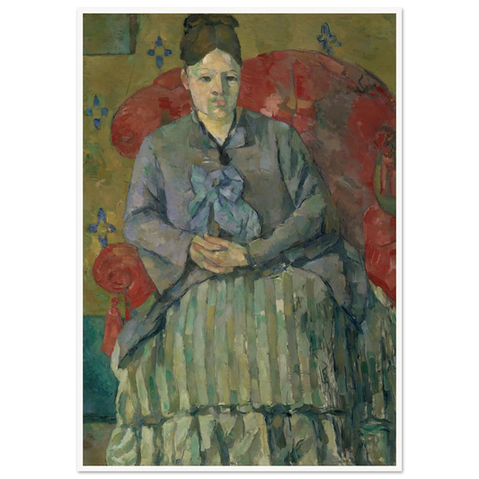 Madame Cézanne in a Red Armchair (about 1877) Art Print | Paul Cezanne - Framed Poster - 30x40 cm / 12x16″ - Black frame