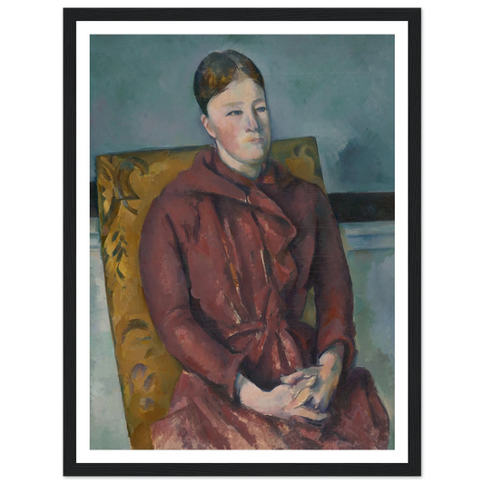 Madame Cézanne in a Yellow Chair (1888-90) Art Print | Paul Cezanne - Framed Poster - 30x40 cm / 12x16″ - Black frame