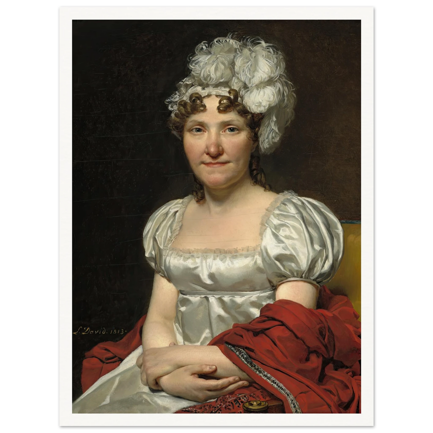 Madame David (1813) Art Print | Jacques Louis David - Framed Poster - 30x40 cm / 12x16″ - Black frame