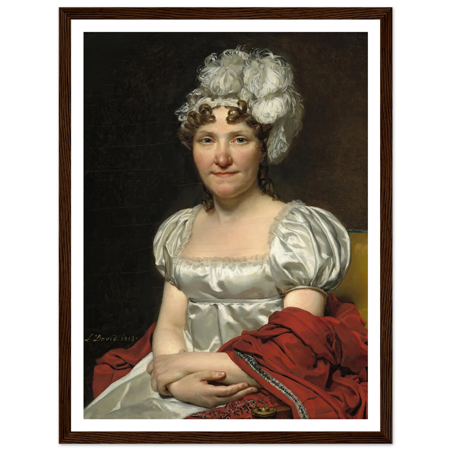 Madame David (1813) Art Print | Jacques Louis David - Framed Poster - 30x40 cm / 12x16″ - Black frame