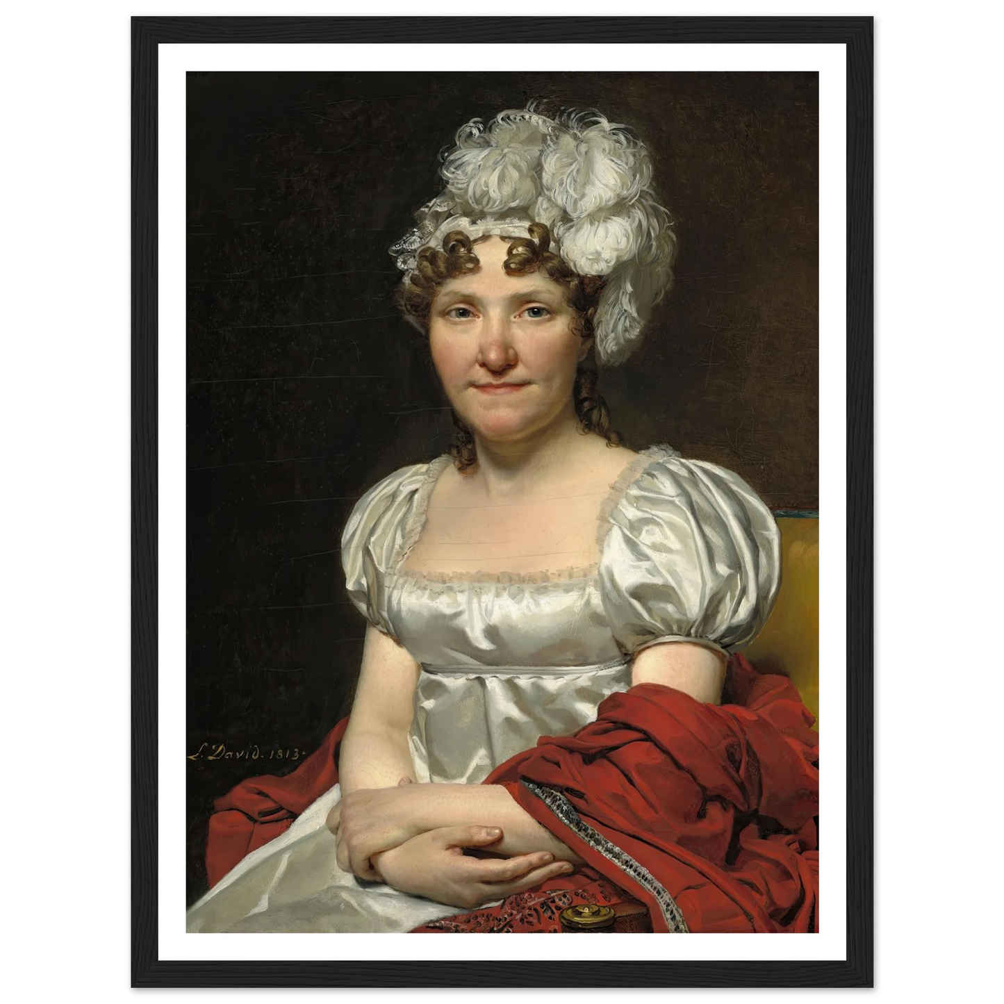 Madame David (1813) Art Print | Jacques Louis David - Framed Poster - 30x40 cm / 12x16″ - Black frame