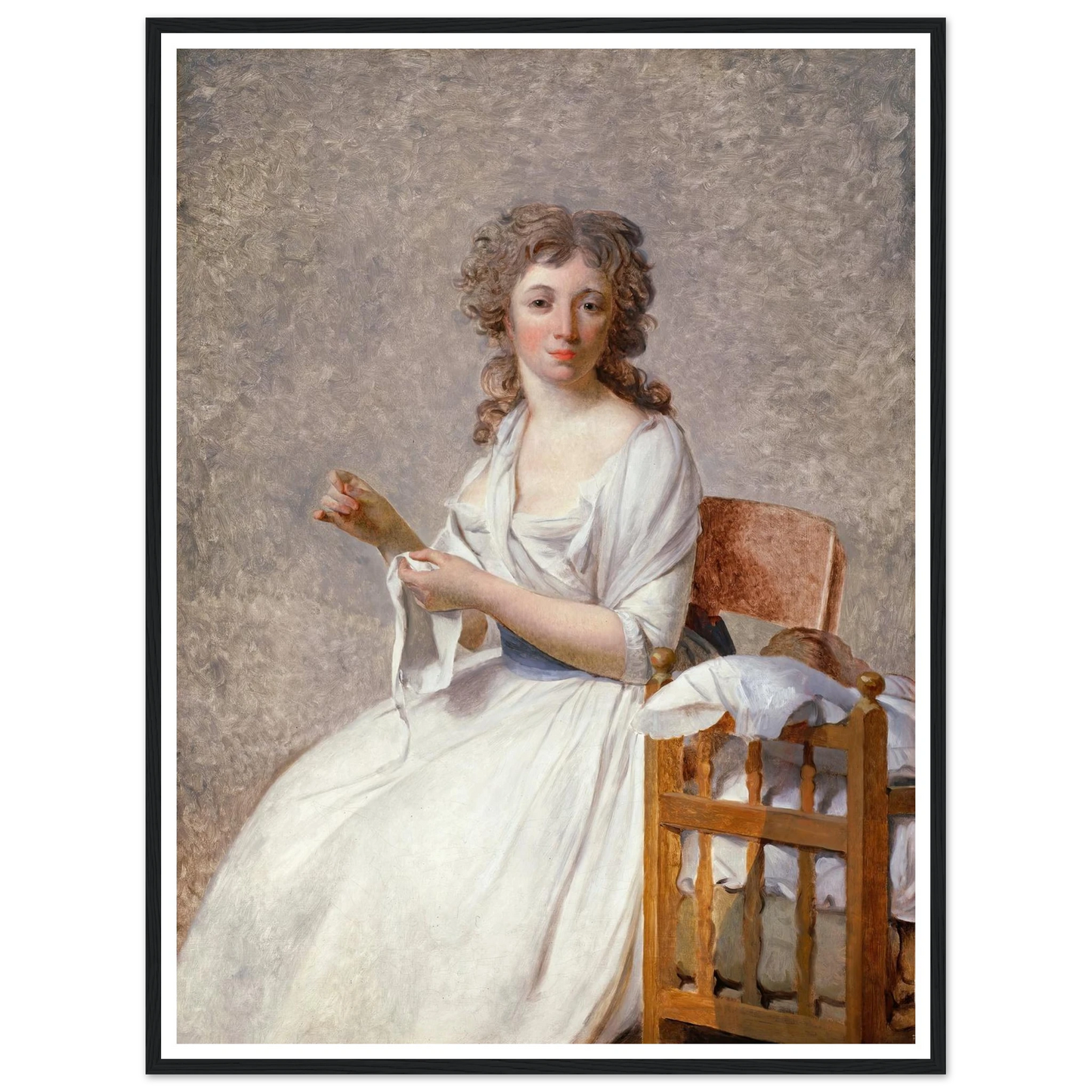 Madame de Pastoret and Her Son (1791) Art Print | Jacques Louis David - Framed Poster - 30x40 cm / 12x16″ - Black frame