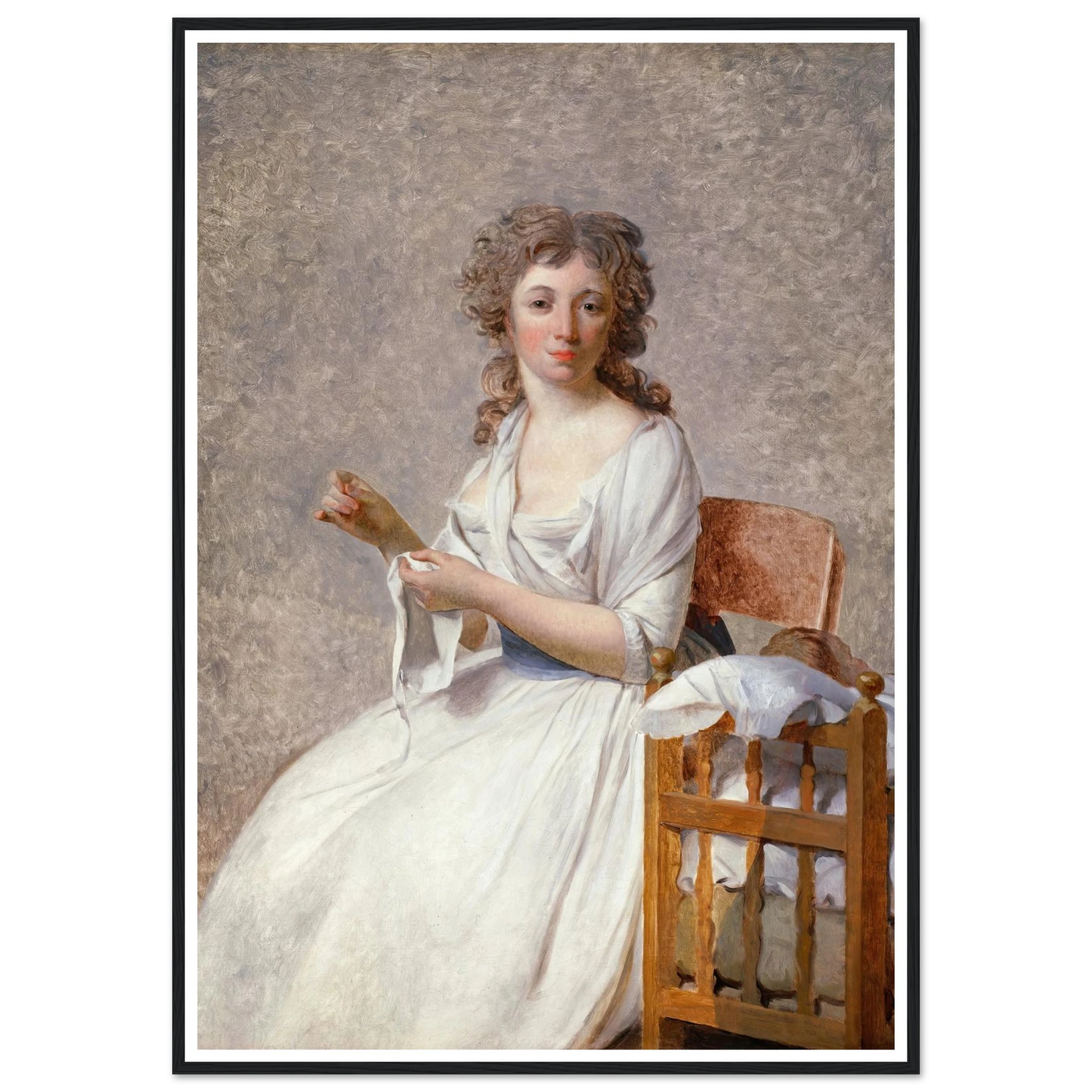 Madame de Pastoret and Her Son (1791) Art Print | Jacques Louis David - Framed Poster - 30x40 cm / 12x16″ - Black frame
