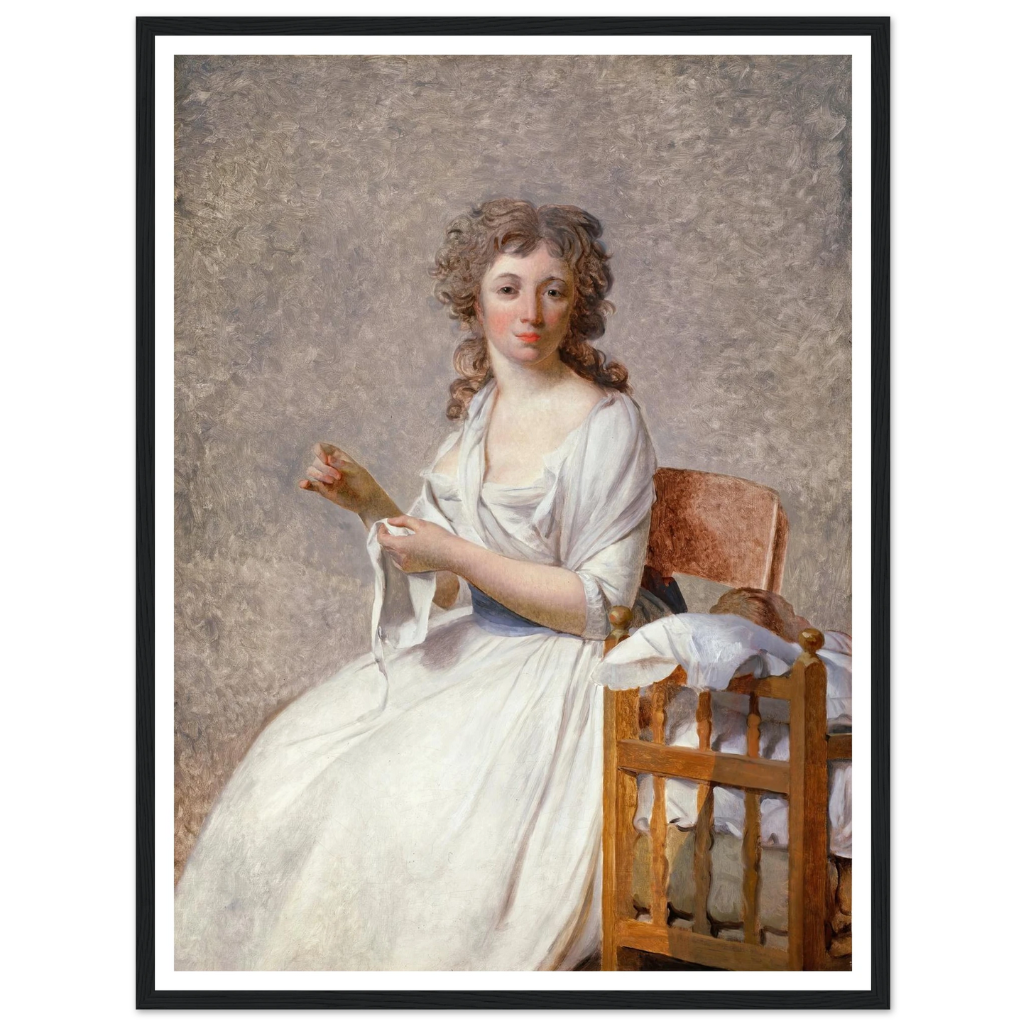 Madame de Pastoret and Her Son (1791) Art Print | Jacques Louis David - Framed Poster - 30x40 cm / 12x16″ - Black frame