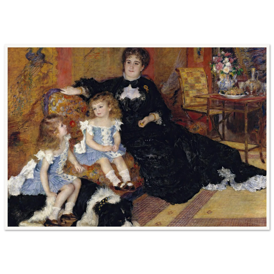 Madame Georges Charpentier (Marguérite-Louise Lemonnier, 1848–1904) and Her Children, Georgette-Berthe (1872–1945) and Paul-Émile-Charles (1875–1895) (1878) Art Print | Pierre Auguste Renoir - Framed Poster - 30x40 cm / 12x16″ - Black frame