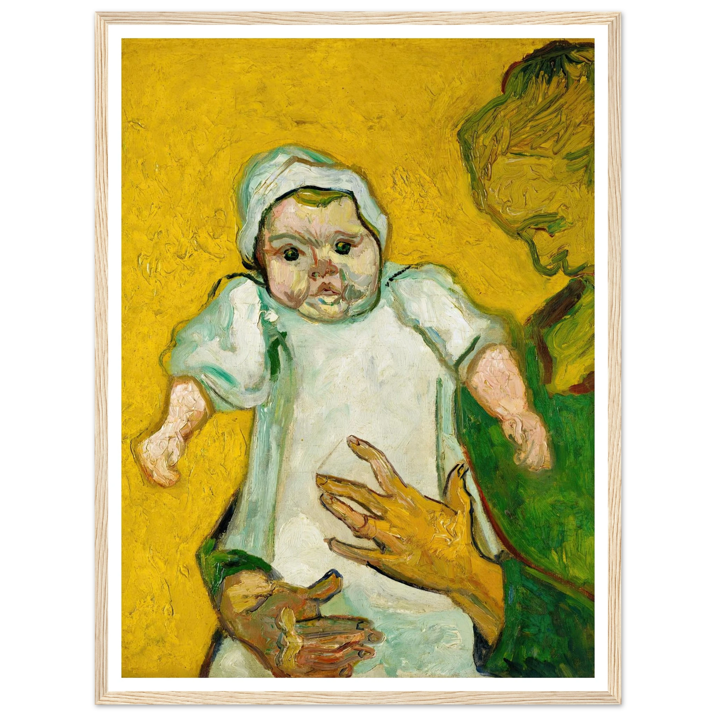 Madame Roulin and Her Baby (1888) Art Print | Vincent van Gogh - Framed Poster - 30x40 cm / 12x16″ - Black frame