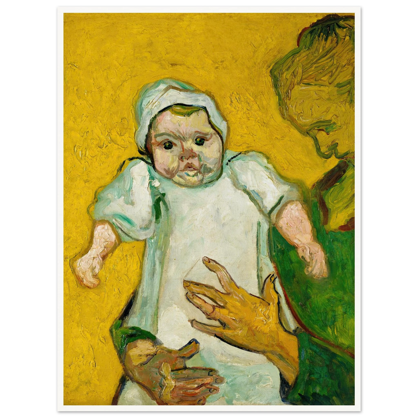 Madame Roulin and Her Baby (1888) Art Print | Vincent van Gogh - Framed Poster - 30x40 cm / 12x16″ - Black frame
