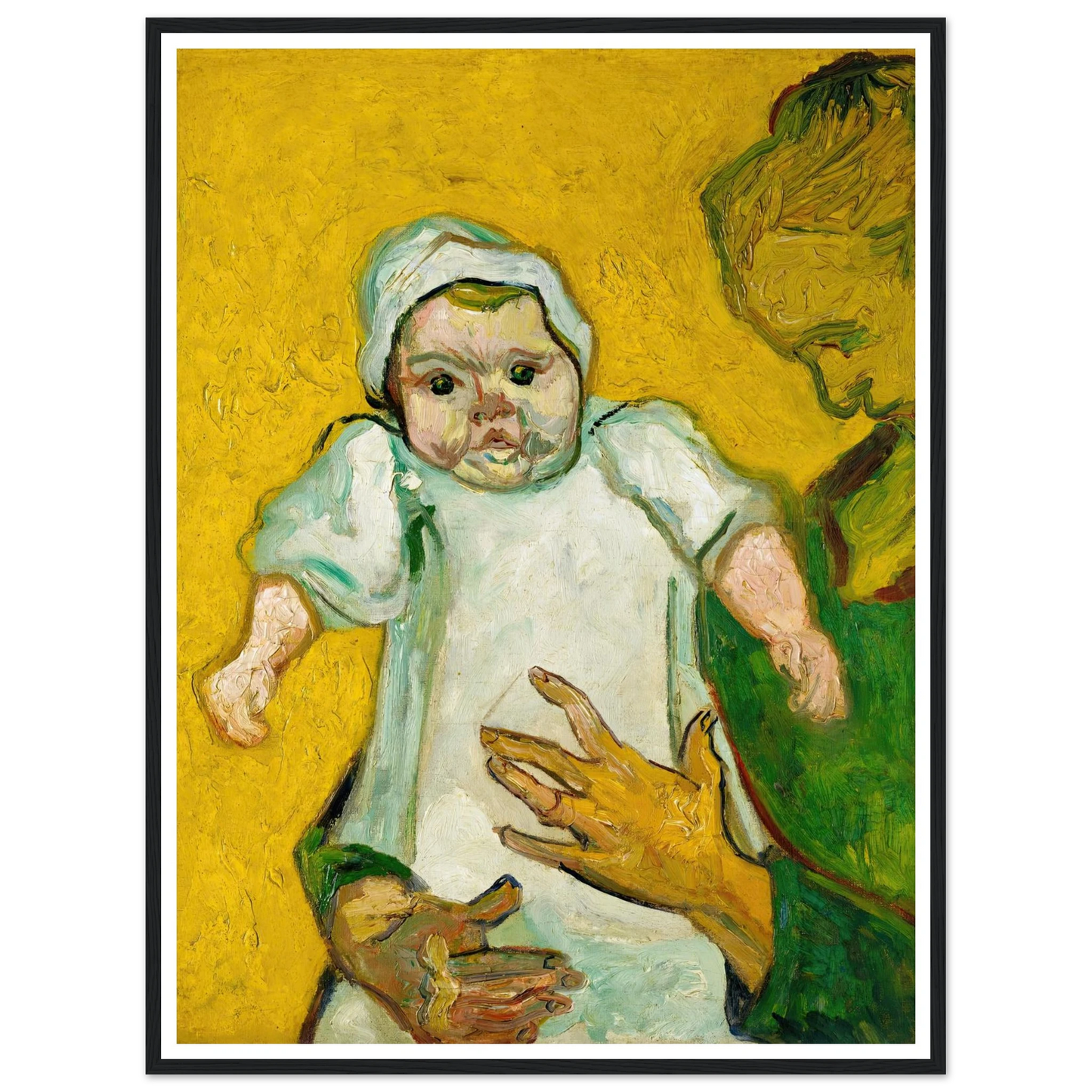 Madame Roulin and Her Baby (1888) Art Print | Vincent van Gogh - Framed Poster - 30x40 cm / 12x16″ - Black frame
