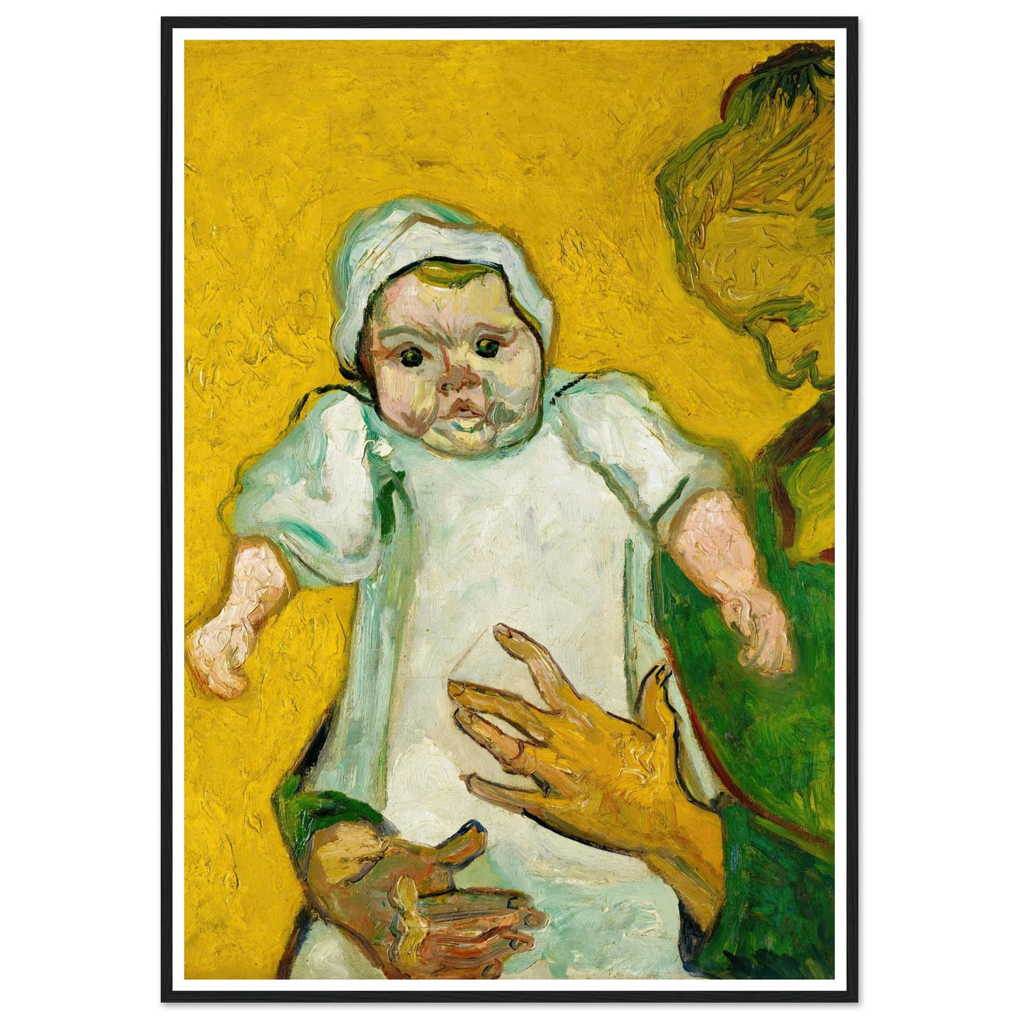 Madame Roulin and Her Baby (1888) Art Print | Vincent van Gogh - Framed Poster - 30x40 cm / 12x16″ - Black frame