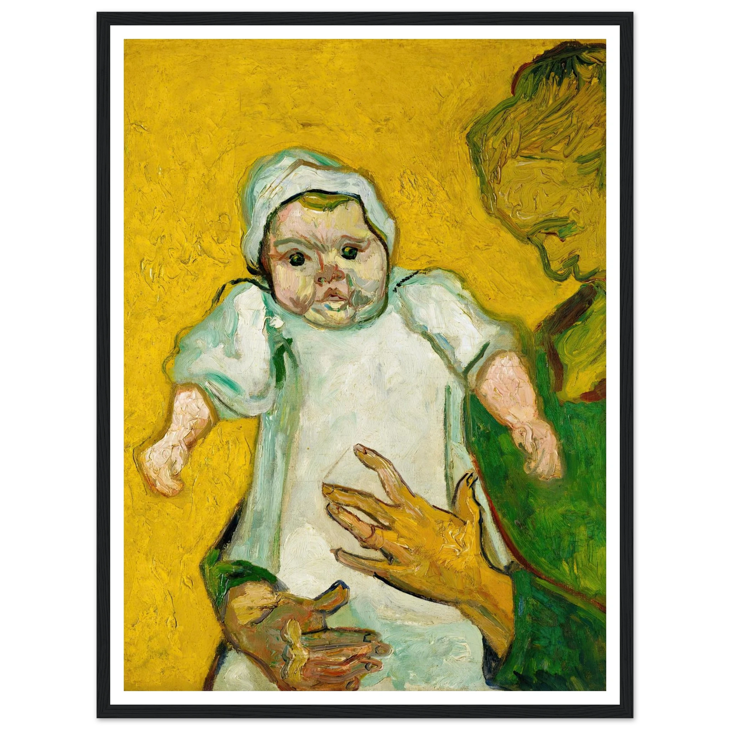 Madame Roulin and Her Baby (1888) Art Print | Vincent van Gogh - Framed Poster - 30x40 cm / 12x16″ - Black frame