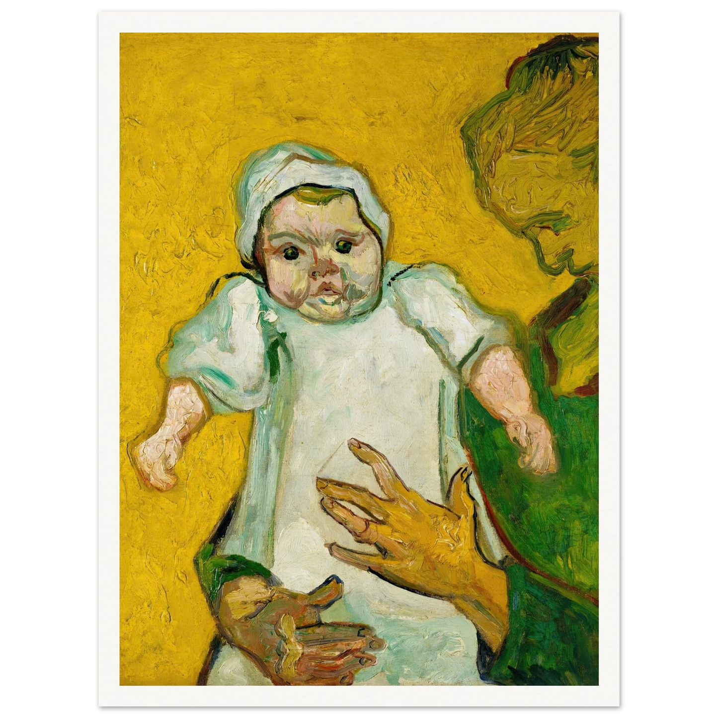 Madame Roulin and Her Baby (1888) Art Print | Vincent van Gogh - Framed Poster - 30x40 cm / 12x16″ - Black frame