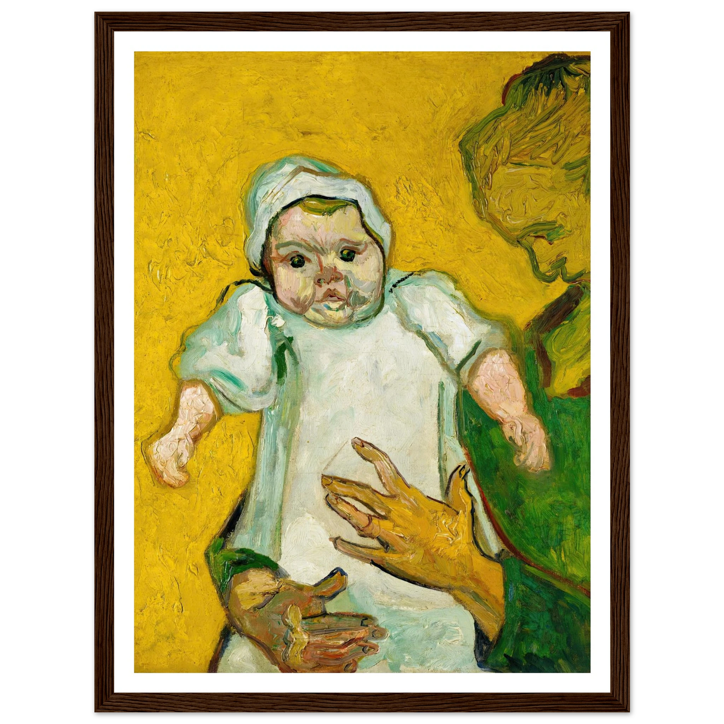 Madame Roulin and Her Baby (1888) Art Print | Vincent van Gogh - Framed Poster - 30x40 cm / 12x16″ - Black frame