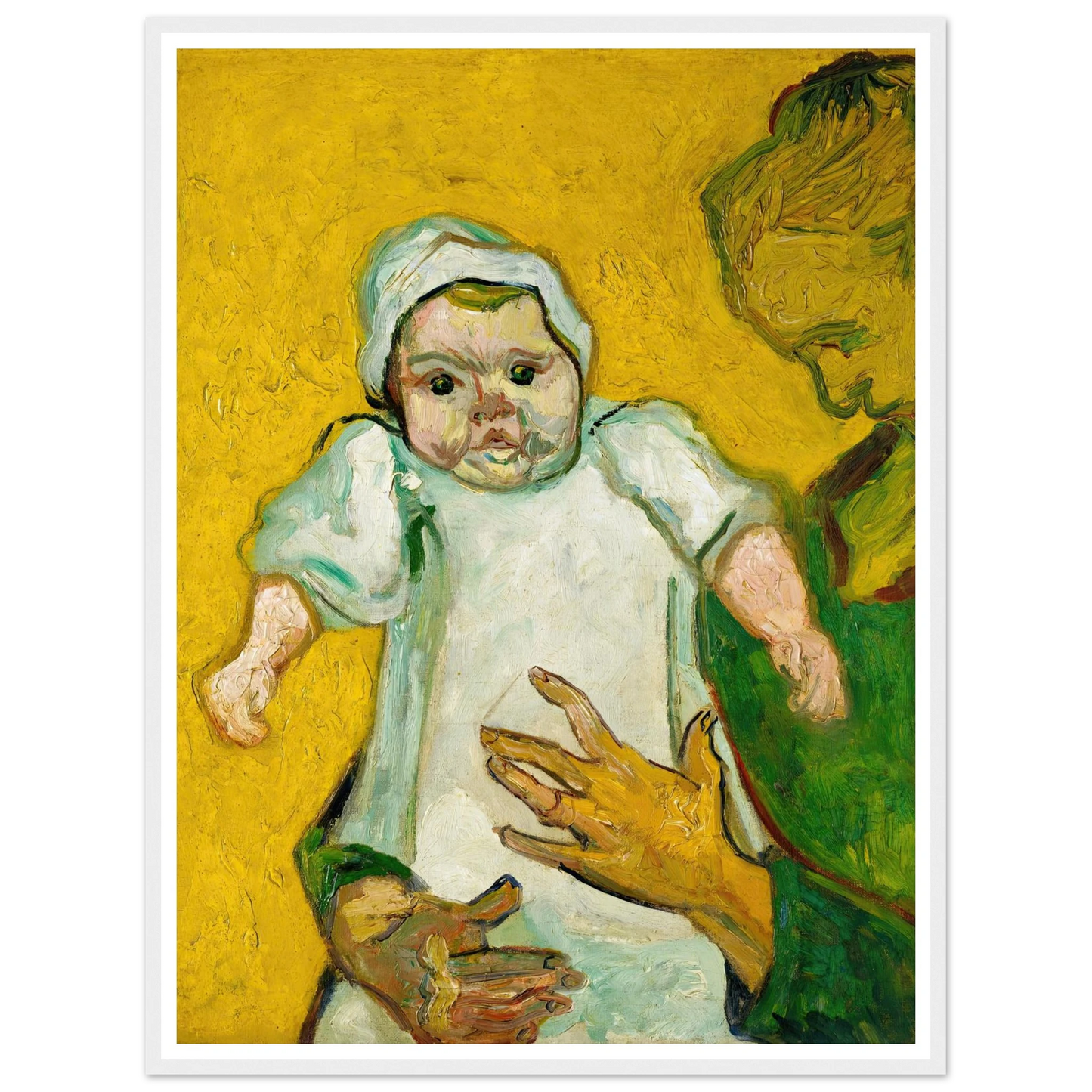 Madame Roulin and Her Baby (1888) Art Print | Vincent van Gogh - Framed Poster - 30x40 cm / 12x16″ - Black frame