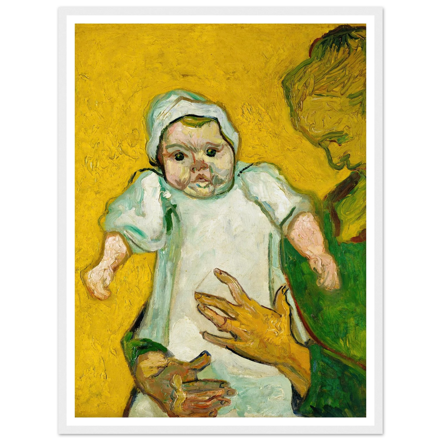 Madame Roulin and Her Baby (1888) Art Print | Vincent van Gogh - Framed Poster - 30x40 cm / 12x16″ - Black frame