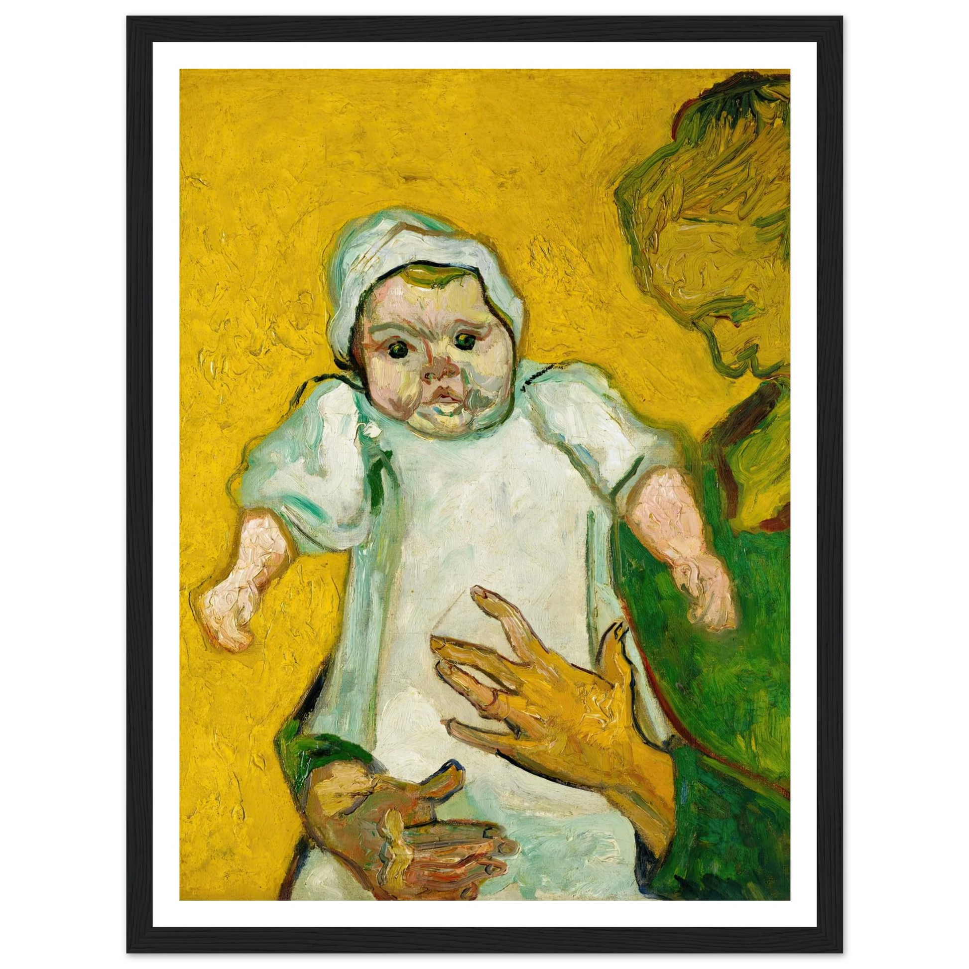 Madame Roulin and Her Baby (1888) Art Print | Vincent van Gogh - Framed Poster - 30x40 cm / 12x16″ - Black frame