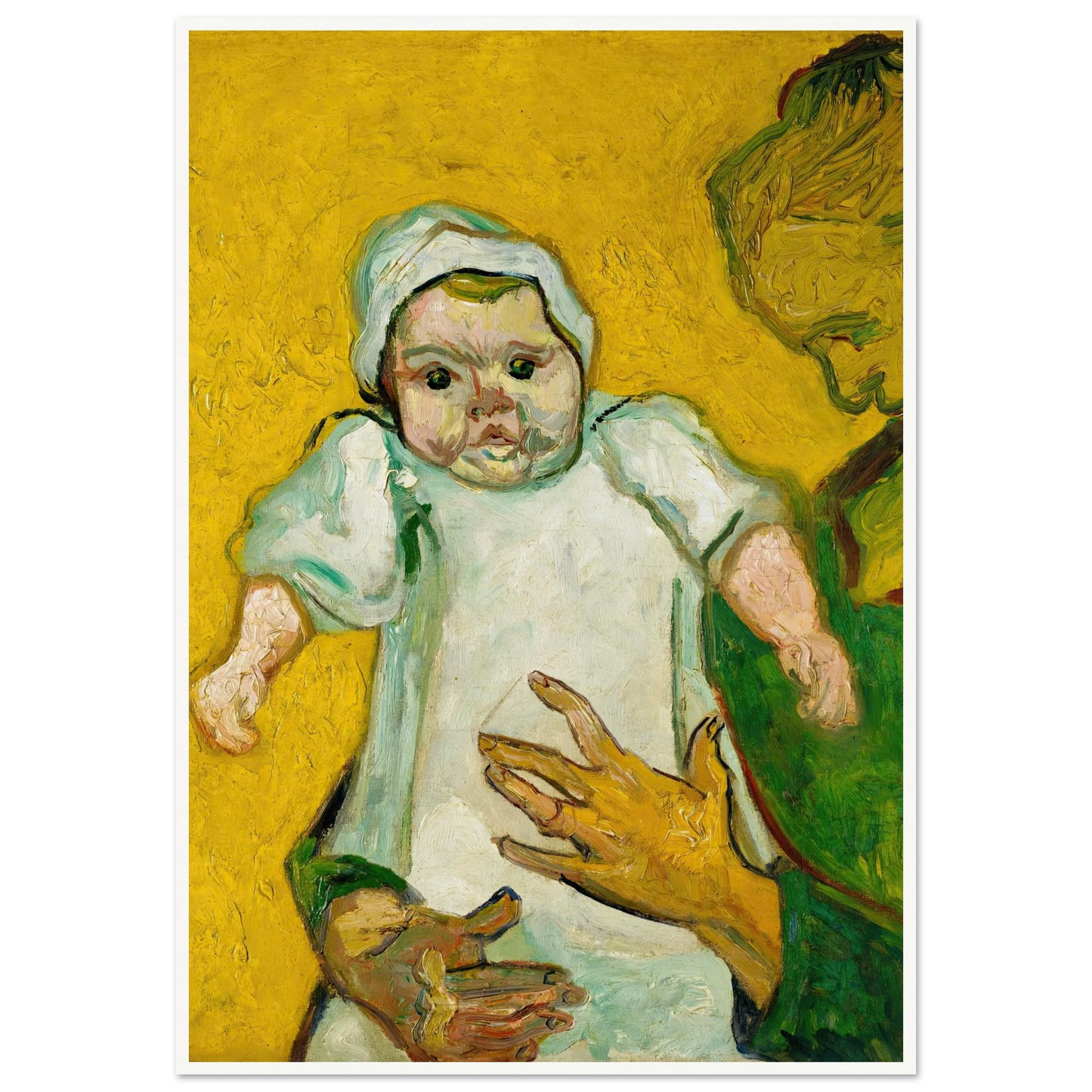 Madame Roulin and Her Baby (1888) Art Print | Vincent van Gogh - Framed Poster - 30x40 cm / 12x16″ - Black frame