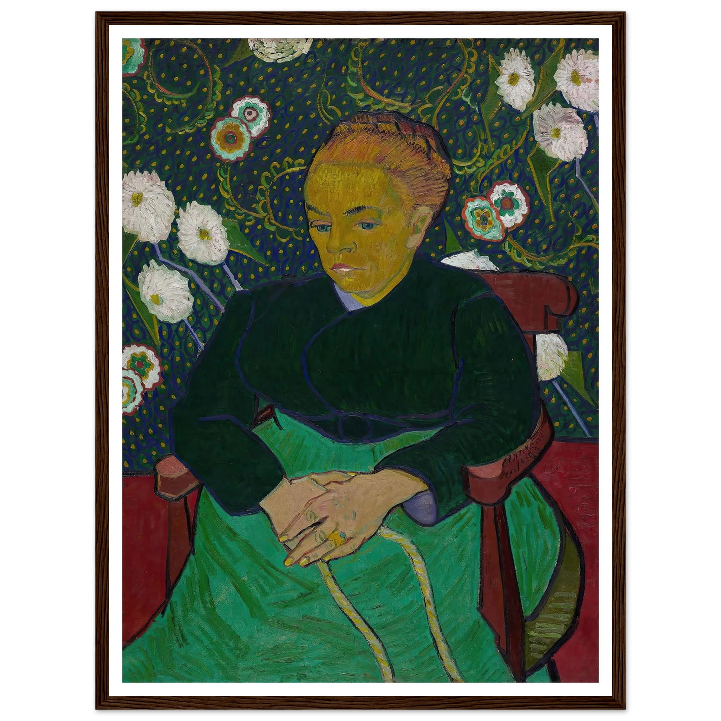 Madame Roulin Rocking the Cradle (La berceuse) (1889) Art Print | Vincent van Gogh - Framed Poster - 30x40 cm / 12x16″ - Black frame