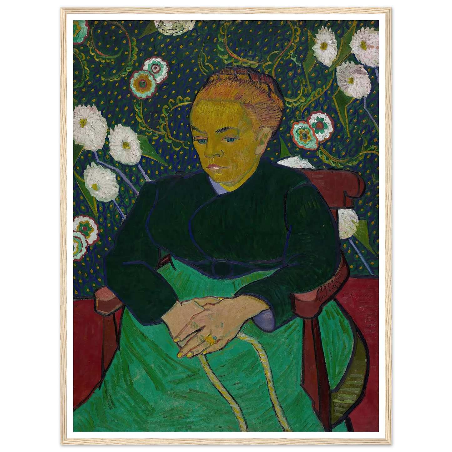 Madame Roulin Rocking the Cradle (La berceuse) (1889) Art Print | Vincent van Gogh - Framed Poster - 30x40 cm / 12x16″ - Black frame