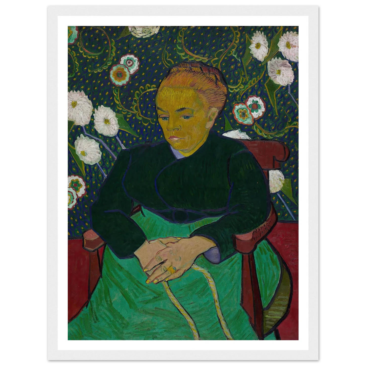 Madame Roulin Rocking the Cradle (La berceuse) (1889) Art Print | Vincent van Gogh - Framed Poster - 30x40 cm / 12x16″ - Black frame