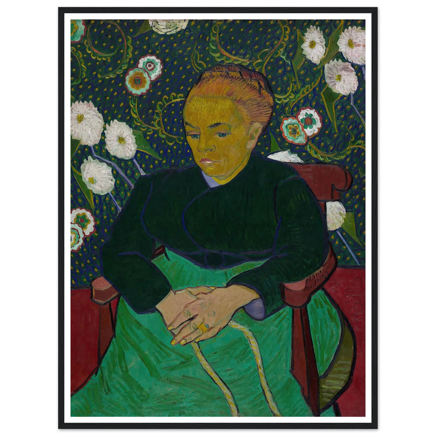 Madame Roulin Rocking the Cradle (La berceuse) (1889) Art Print | Vincent van Gogh - Framed Poster - 30x40 cm / 12x16″ - Black frame