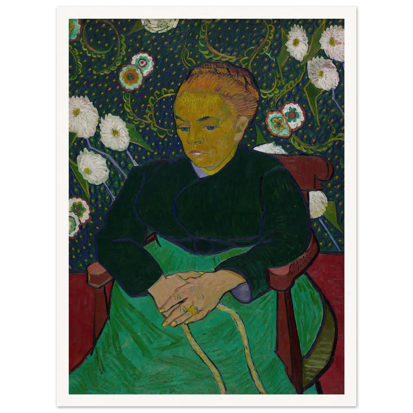 Madame Roulin Rocking the Cradle (La berceuse) (1889) Art Print | Vincent van Gogh - Framed Poster - 30x40 cm / 12x16″ - Black frame