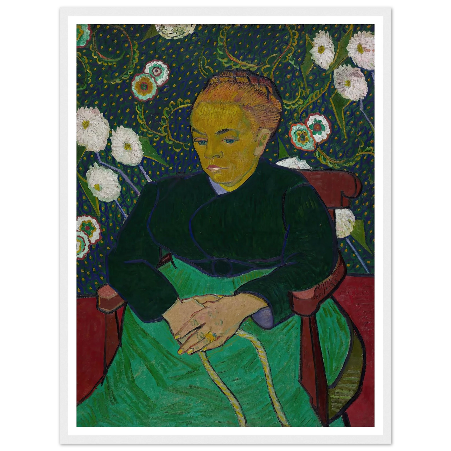 Madame Roulin Rocking the Cradle (La berceuse) (1889) Art Print | Vincent van Gogh - Framed Poster - 30x40 cm / 12x16″ - Black frame