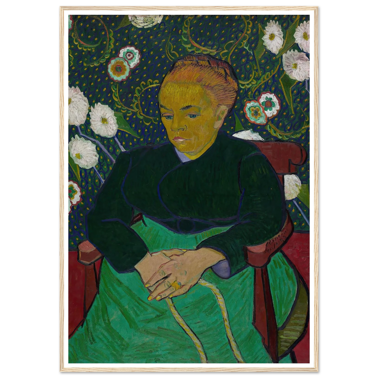 Madame Roulin Rocking the Cradle (La berceuse) (1889) Art Print | Vincent van Gogh - Framed Poster - 30x40 cm / 12x16″ - Black frame