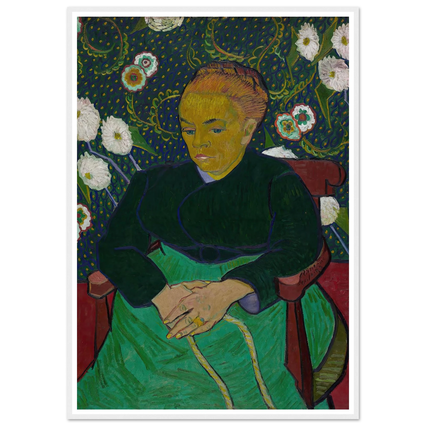 Madame Roulin Rocking the Cradle (La berceuse) (1889) Art Print | Vincent van Gogh - Framed Poster - 30x40 cm / 12x16″ - Black frame