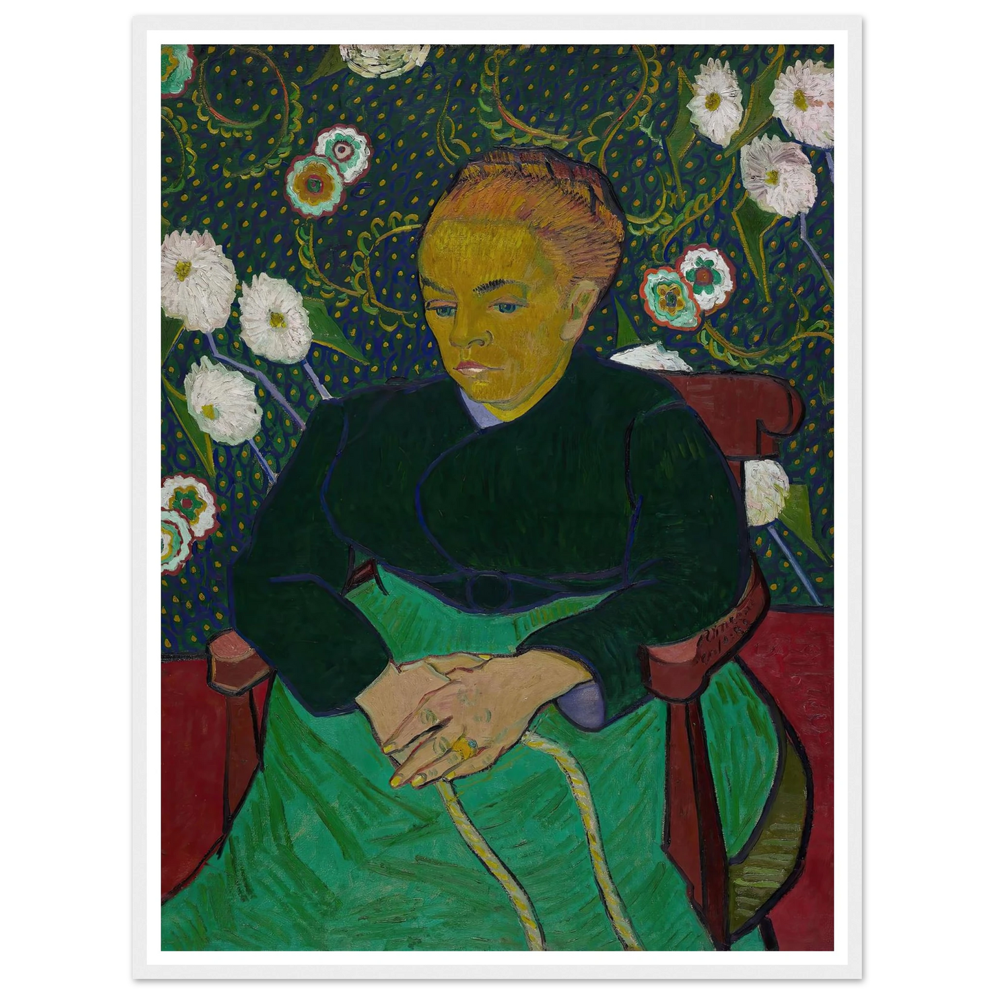 Madame Roulin Rocking the Cradle (La berceuse) (1889) Art Print | Vincent van Gogh - Framed Poster - 30x40 cm / 12x16″ - Black frame