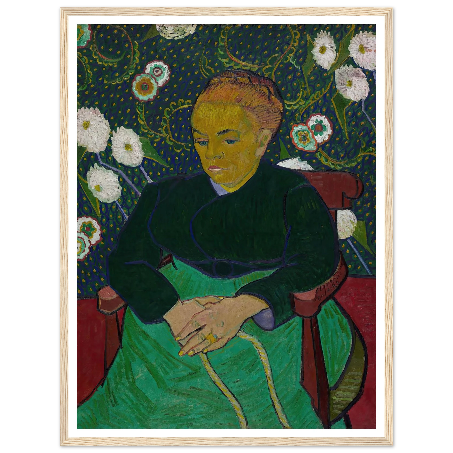 Madame Roulin Rocking the Cradle (La berceuse) (1889) Art Print | Vincent van Gogh - Framed Poster - 30x40 cm / 12x16″ - Black frame