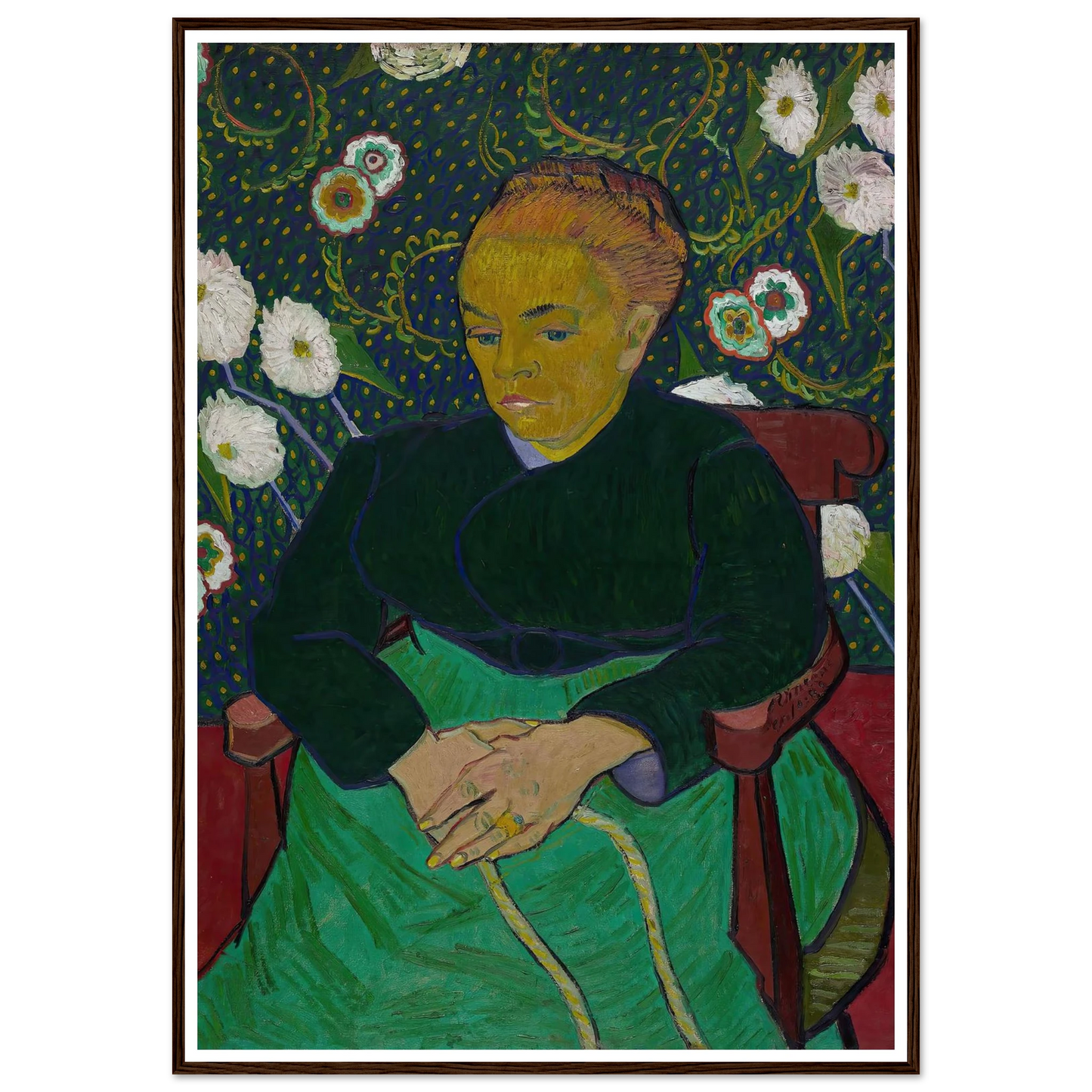 Madame Roulin Rocking the Cradle (La berceuse) (1889) Art Print | Vincent van Gogh - Framed Poster - 30x40 cm / 12x16″ - Black frame