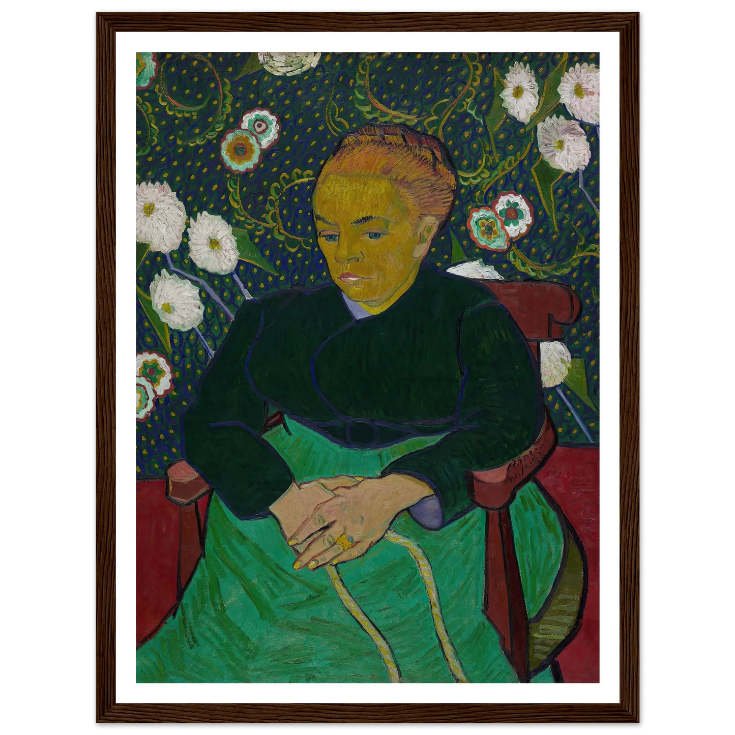 Madame Roulin Rocking the Cradle (La berceuse) (1889) Art Print | Vincent van Gogh - Framed Poster - 30x40 cm / 12x16″ - Black frame