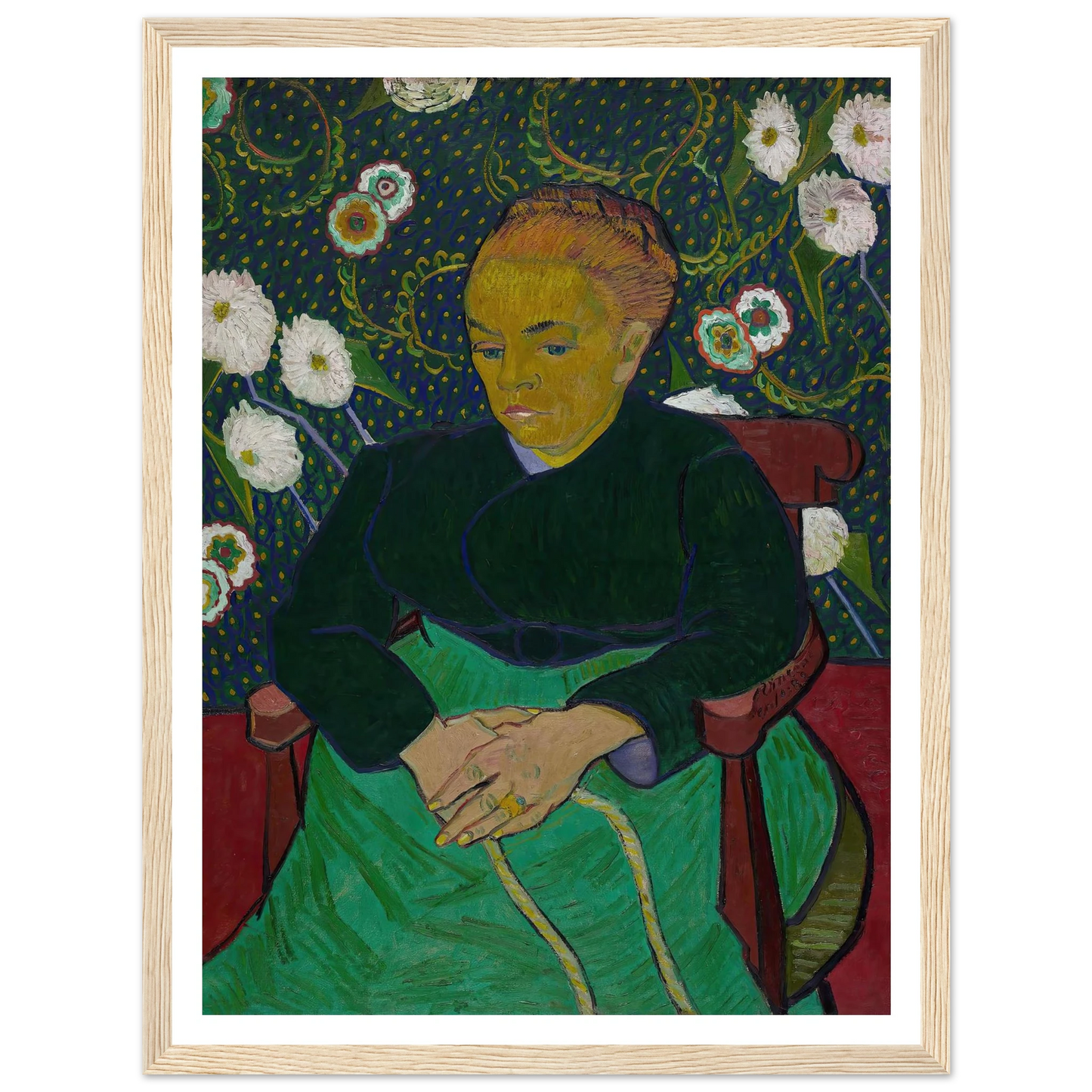 Madame Roulin Rocking the Cradle (La berceuse) (1889) Art Print | Vincent van Gogh - Framed Poster - 30x40 cm / 12x16″ - Black frame