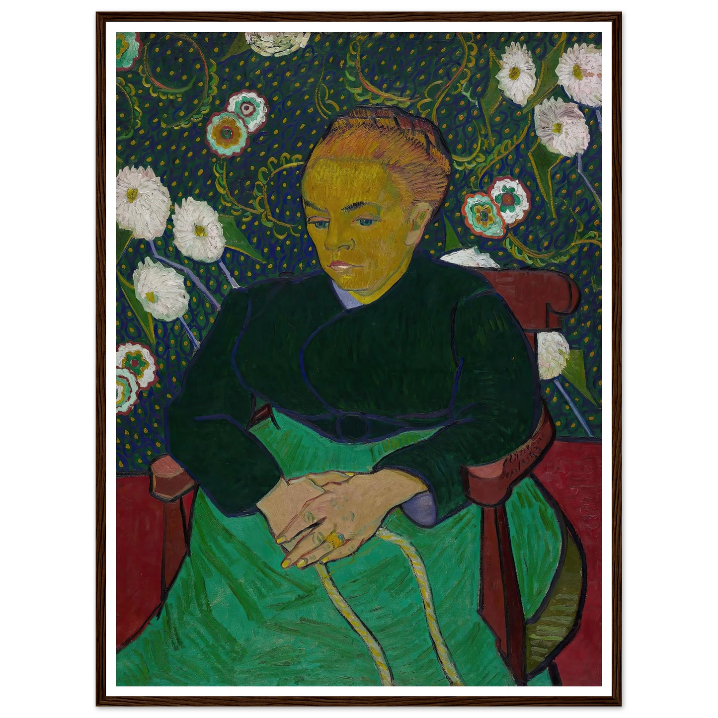 Madame Roulin Rocking the Cradle (La berceuse) (1889) Art Print | Vincent van Gogh - Framed Poster - 30x40 cm / 12x16″ - Black frame