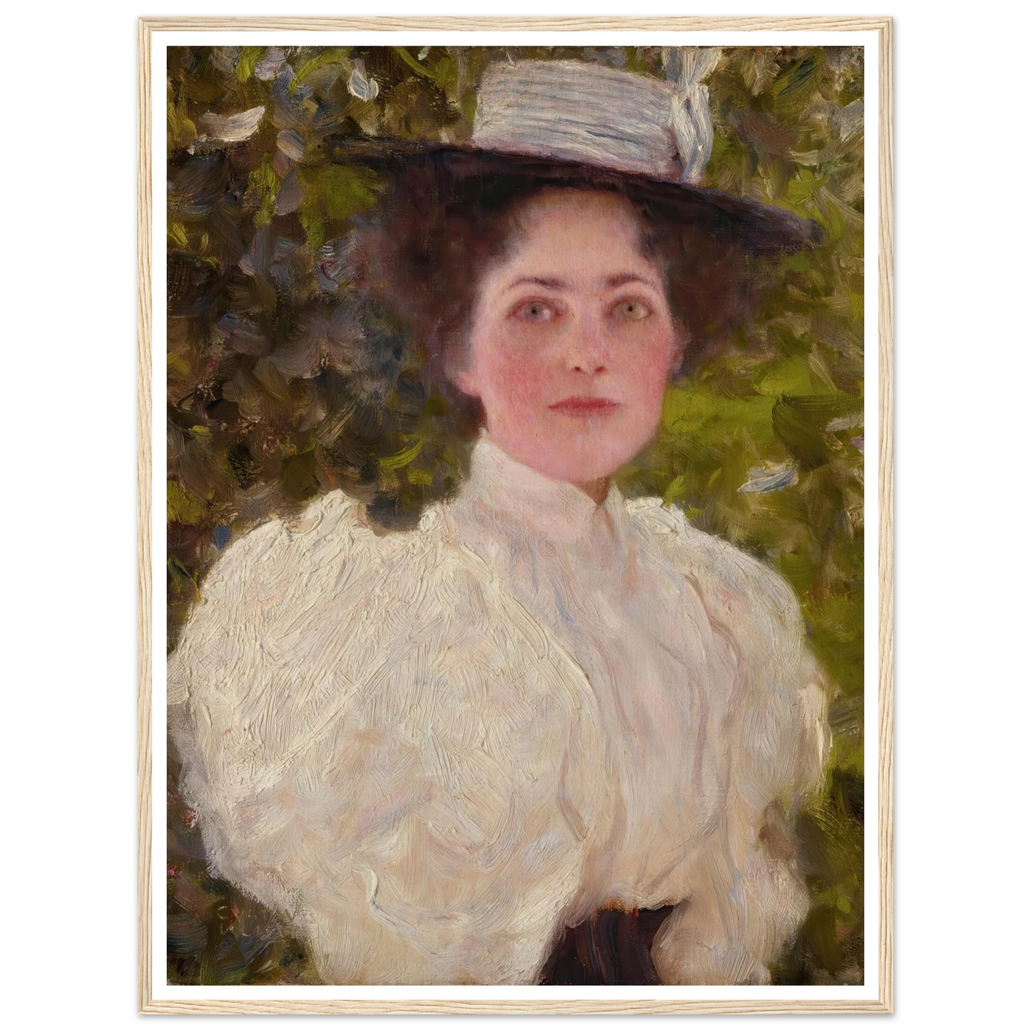 Mädchen im grünen (Girl in the foliage) Art Print | Gustav Klimt - Framed Poster - 30x40 cm / 12x16″ - Black frame