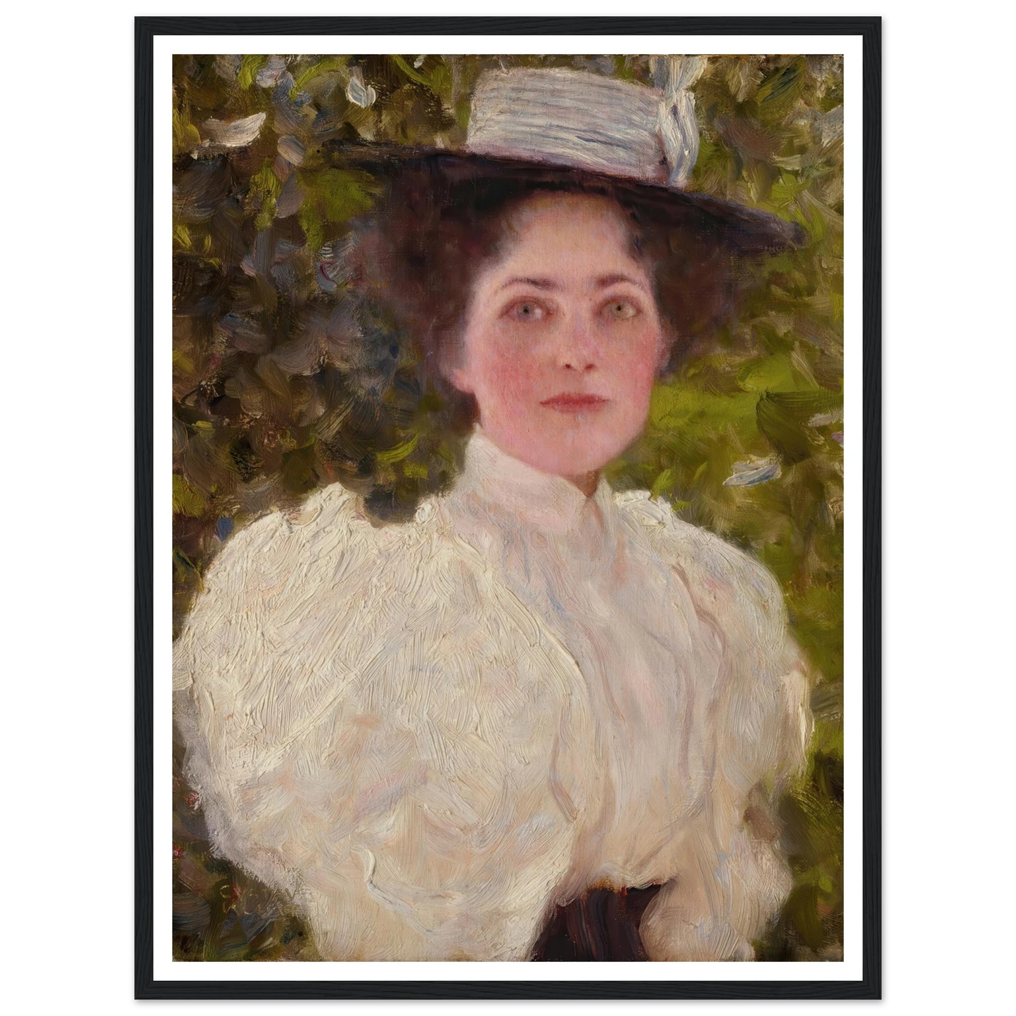 Mädchen im grünen (Girl in the foliage) Art Print | Gustav Klimt - Framed Poster - 30x40 cm / 12x16″ - Black frame