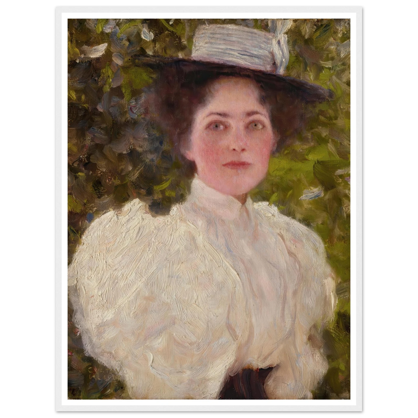 Mädchen im grünen (Girl in the foliage) Art Print | Gustav Klimt - Framed Poster - 30x40 cm / 12x16″ - Black frame