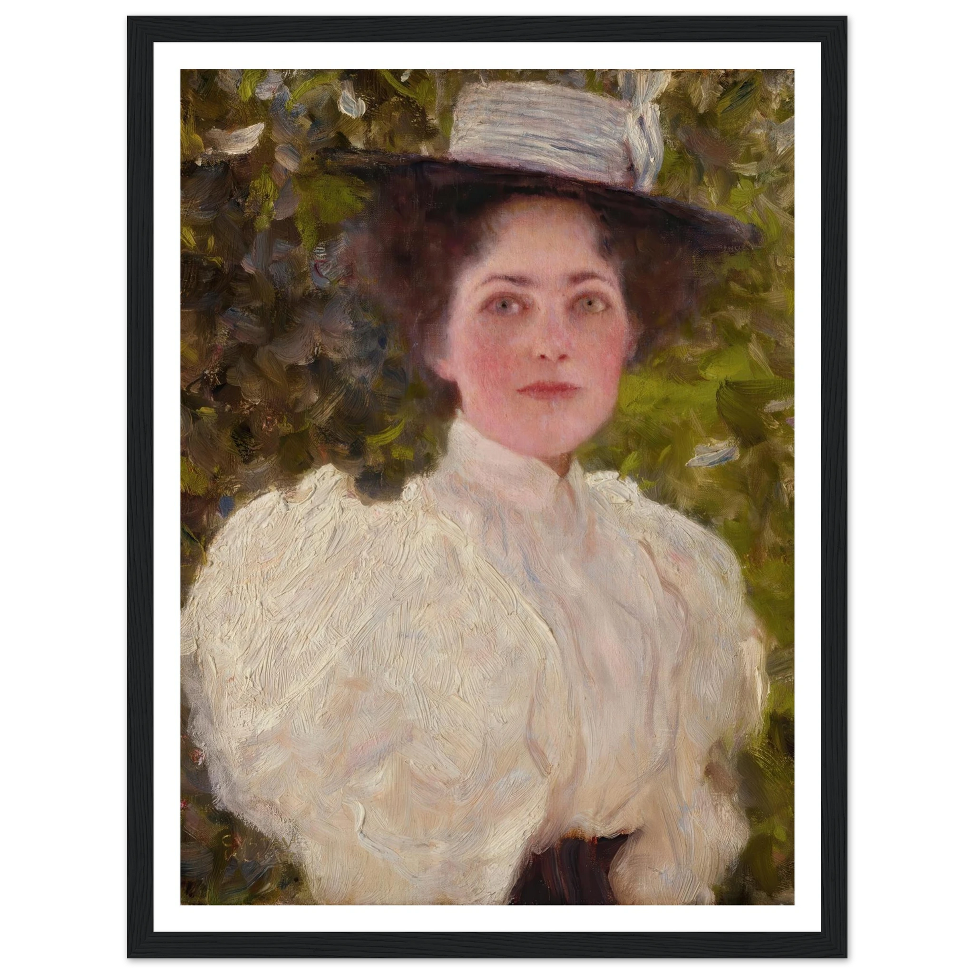 Mädchen im grünen (Girl in the foliage) Art Print | Gustav Klimt - Framed Poster - 30x40 cm / 12x16″ - Black frame