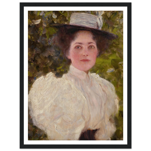 Mädchen im grünen (Girl in the foliage) Art Print | Gustav Klimt - Framed Poster - 30x40 cm / 12x16″ - Black frame