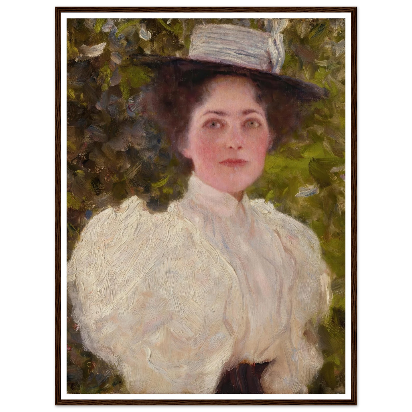 Mädchen im grünen (Girl in the foliage) Art Print | Gustav Klimt - Framed Poster - 30x40 cm / 12x16″ - Black frame