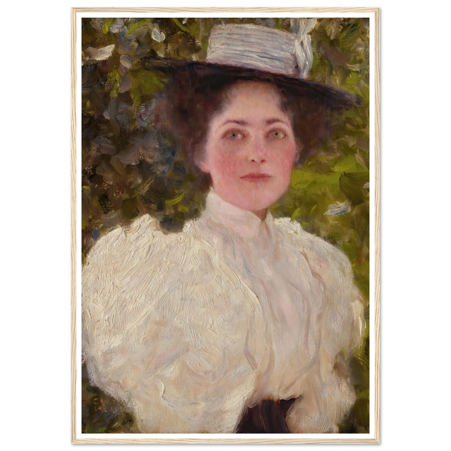 Mädchen im grünen (Girl in the foliage) Art Print | Gustav Klimt - Framed Poster - 30x40 cm / 12x16″ - Black frame