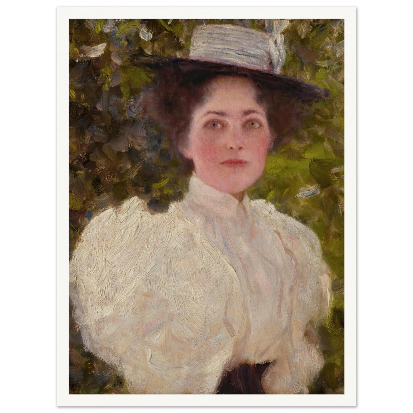 Mädchen im grünen (Girl in the foliage) Art Print | Gustav Klimt - Framed Poster - 30x40 cm / 12x16″ - Black frame