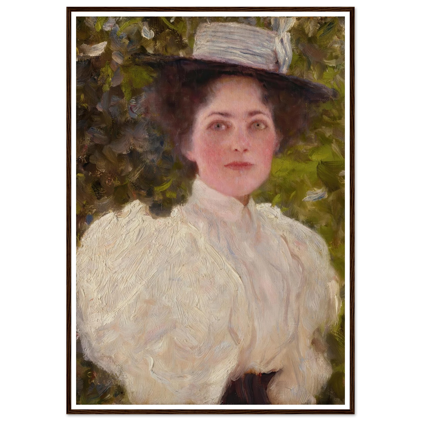 Mädchen im grünen (Girl in the foliage) Art Print | Gustav Klimt - Framed Poster - 30x40 cm / 12x16″ - Black frame