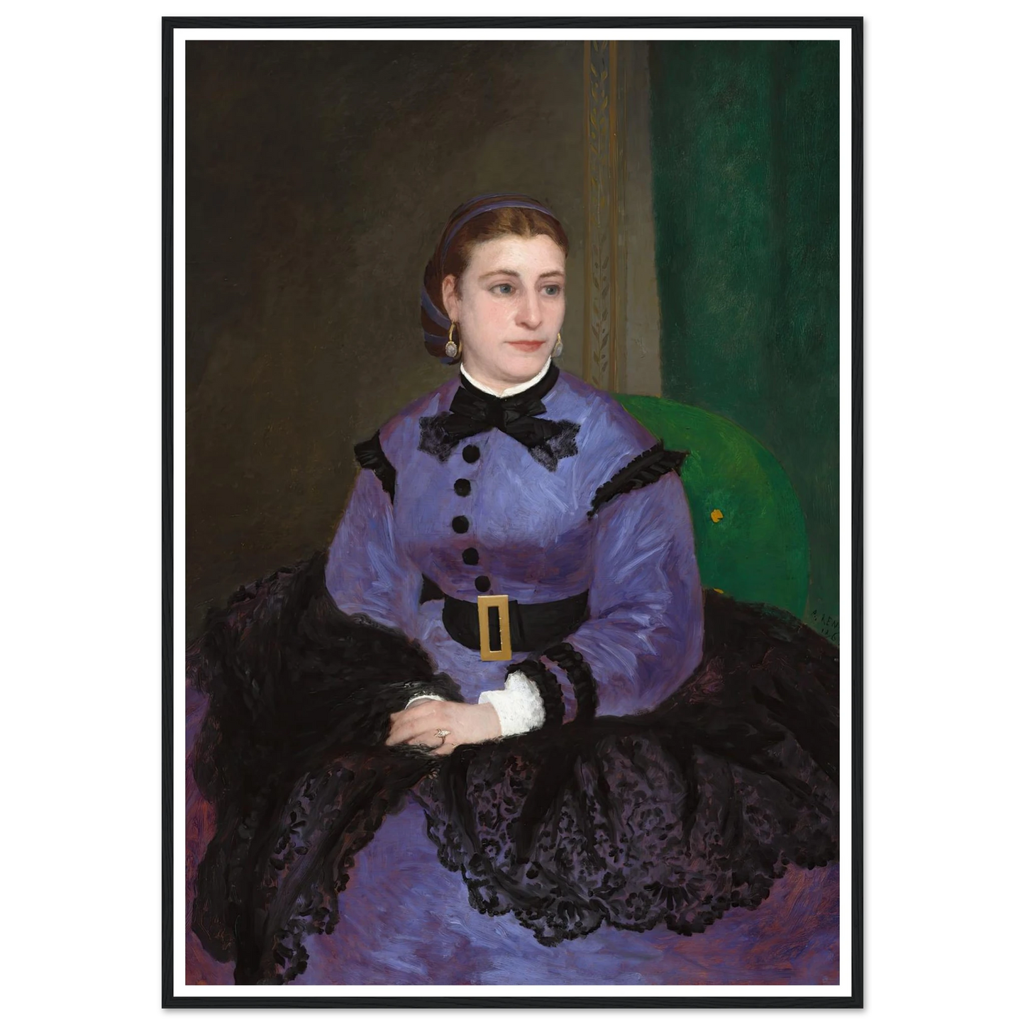 Mademoiselle Sicot (1865) Art Print | Pierre Auguste Renoir - Framed Poster - 30x40 cm / 12x16″ - Black frame