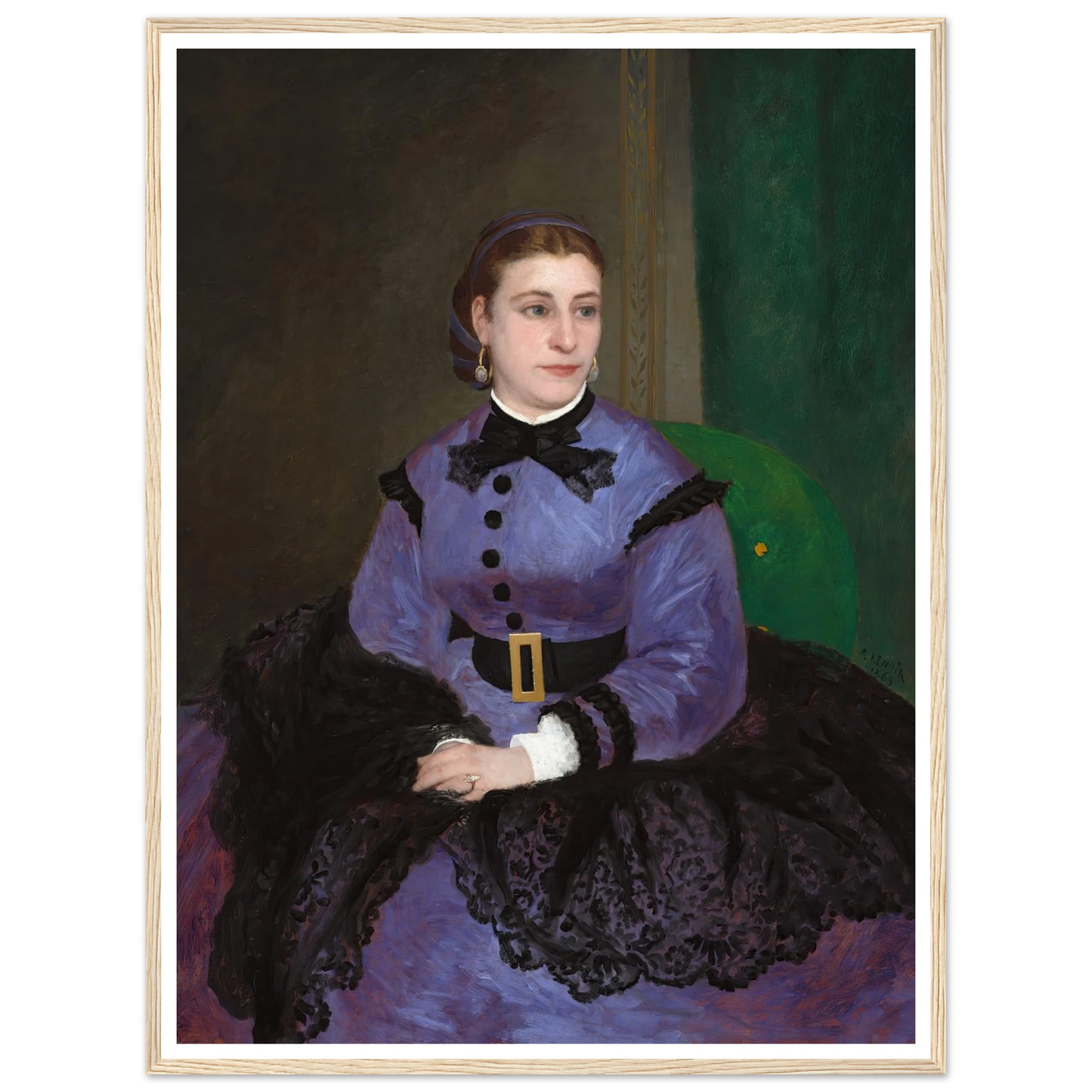 Mademoiselle Sicot (1865) Art Print | Pierre Auguste Renoir - Framed Poster - 30x40 cm / 12x16″ - Black frame