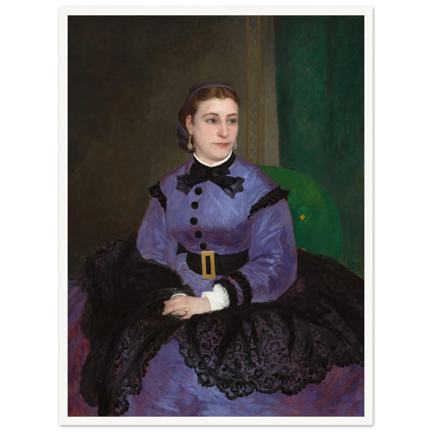 Mademoiselle Sicot (1865) Art Print | Pierre Auguste Renoir - Framed Poster - 30x40 cm / 12x16″ - Black frame