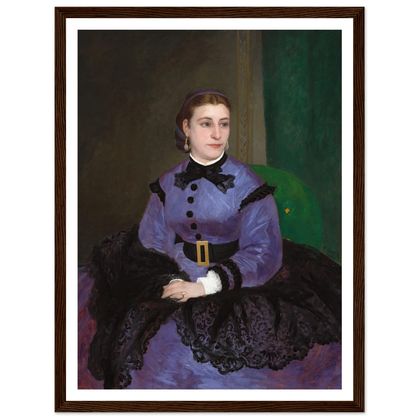 Mademoiselle Sicot (1865) Art Print | Pierre Auguste Renoir - Framed Poster - 30x40 cm / 12x16″ - Black frame